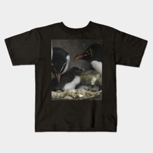 Rockhopper Penguin family Kids T-Shirt